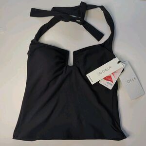 Calia Women's Swim Tankini Size XS FIT+COVERAGE Pure Black NWT
